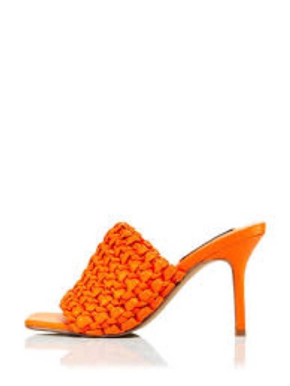 Ganni Bright Orange Braided High Heel Mule - Picture 2 of 3
